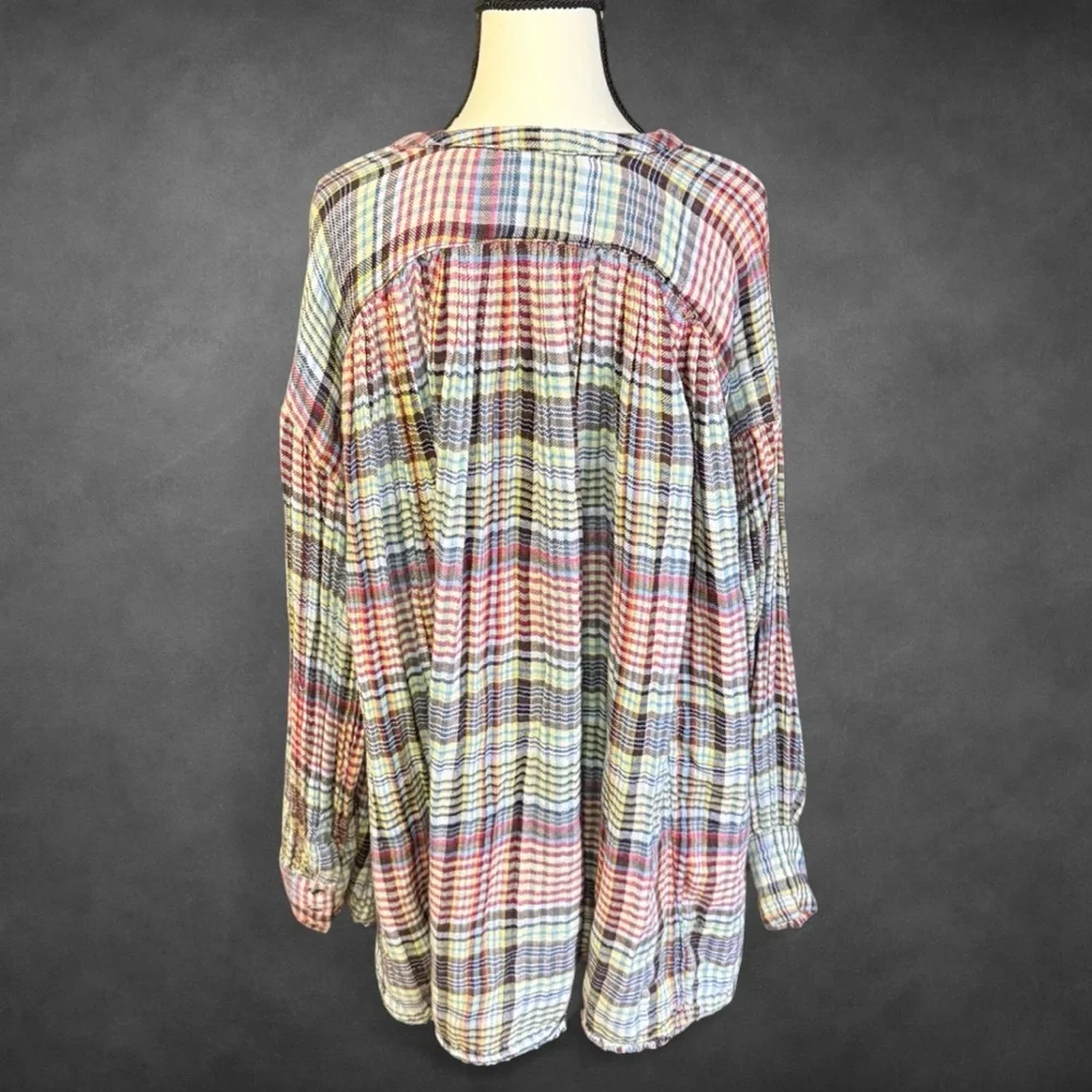 Free‎ People Come on Over Multicolor Plaid Women's Top